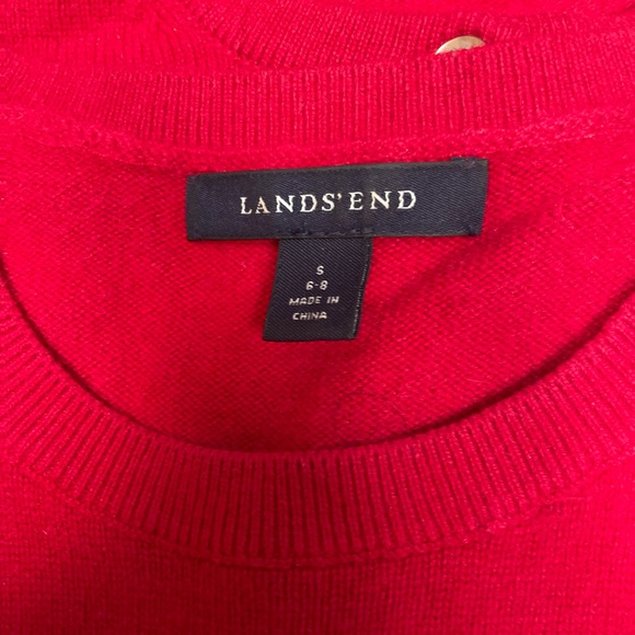 Lands End red 100% cashmere twin set size small - Picture 3 of 5